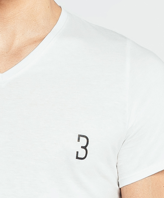 T-Shirt mit V-Ausschnitt Basic Range BLANC Das ist die beste