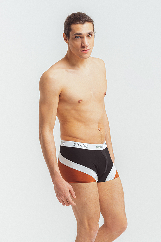Boxer Short Skyline NOIR BLANC Brown Louisa Bracq