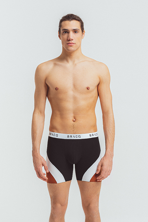 Skyline Boxer Short NOIR BLANC Brown Louisa Bracq