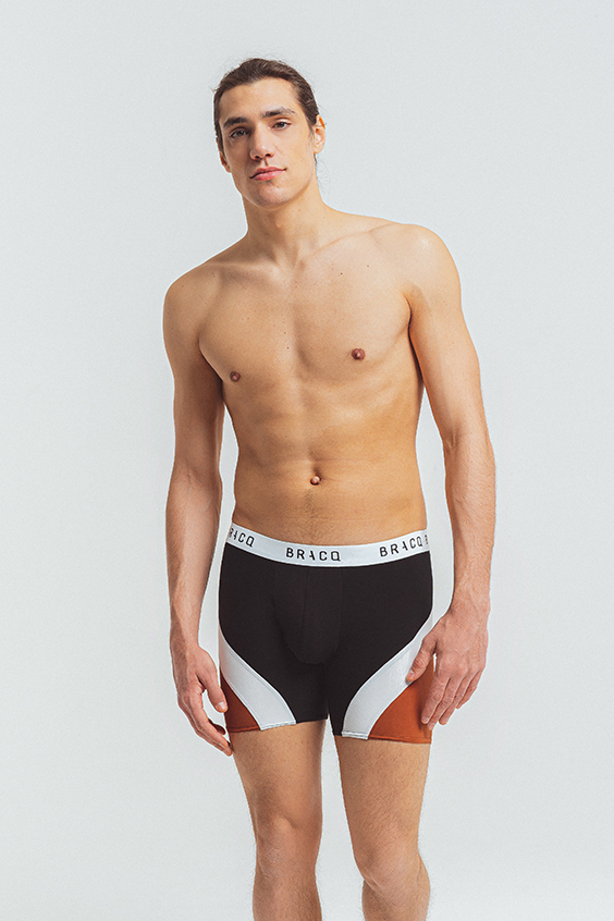 Skyline Korte boxershort NOIR BLANC Brown Louisa Bracq