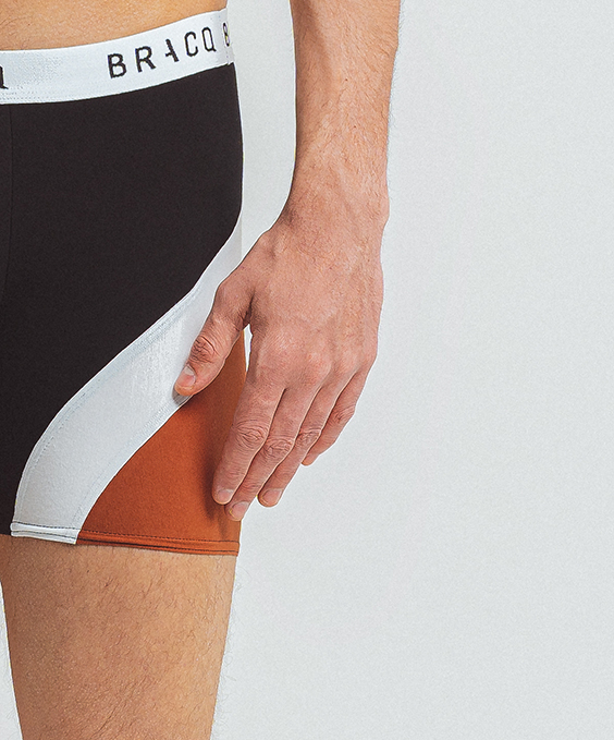 Skyline Korte boxershort NOIR BLANC Brown Louisa Bracq