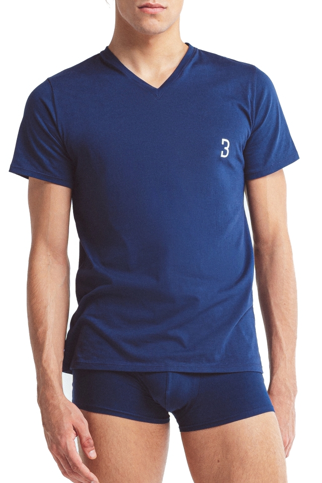 NAVY BASIC RANGE - T-SHIRT V-HALS